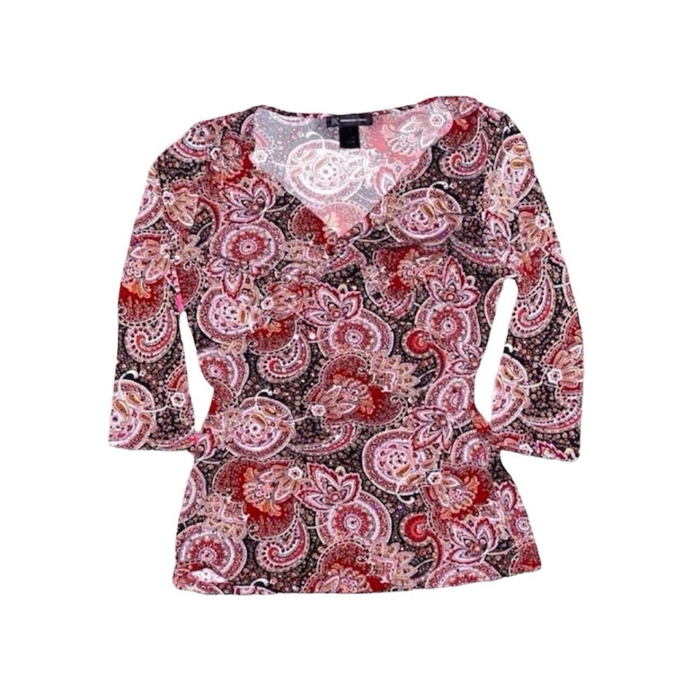 vintage psychedelic paisley 3/4 long sleeve